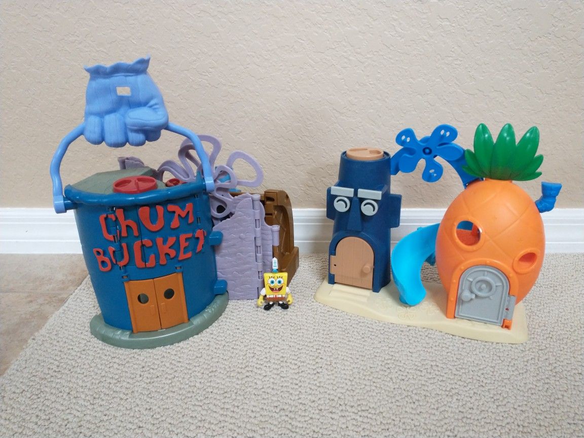 Imaginext Spongebob Bikini Bottom & Krusty Krab Playsets