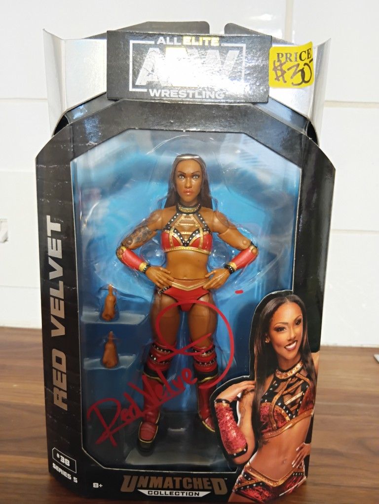 Aew Superstar Red Velvet Autographed Collectible Action Figure