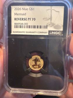 2026 Niue G$1 Mermaid Gold Coin NGC Reverse PF70