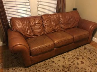 Jordan's leather couch. 96" long.