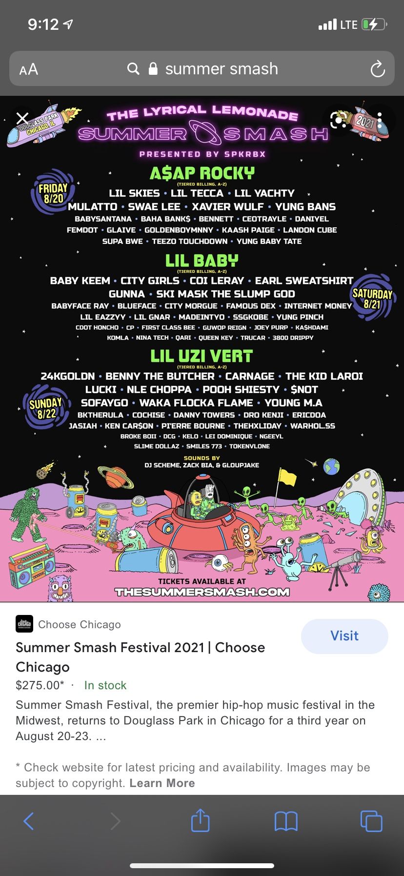 Summer Smash 3 Day Ticket 
