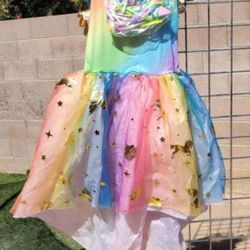 Girls Unicorn Dress Halloween Costume Size Large 