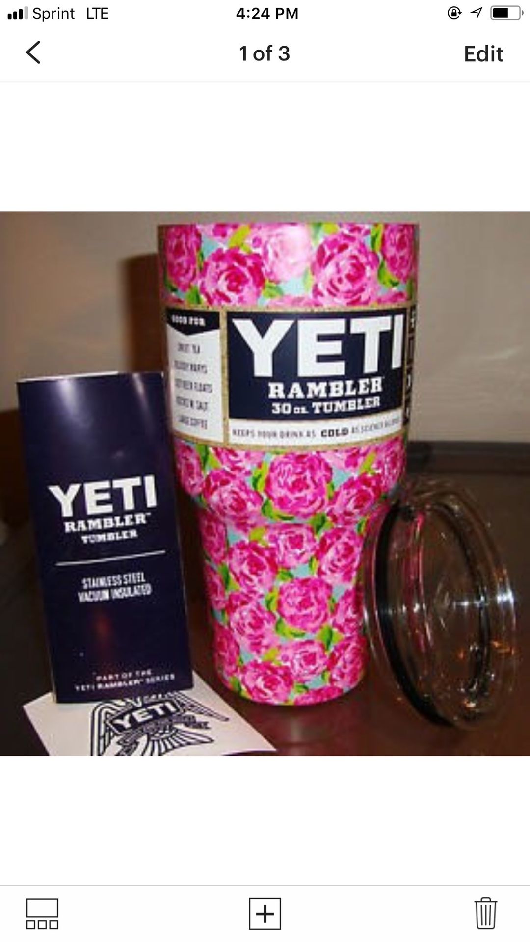 Lilly Pulitzer Yeti Roses 30oz 🌹