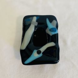 vintage art glass ikebana vase