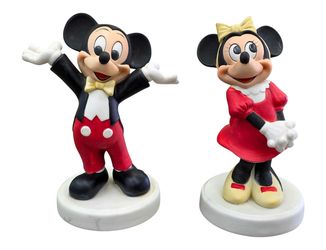 vintage Disney collectible figures featuring Mickey and Minnie Mouse