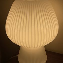 West Elm Ribbed Glass Table Lamp Champagne (13")