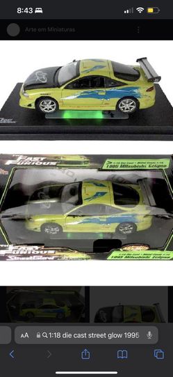 ミニカー FAST&FURIOUS StreetGlow Eclipse 1/18 RARE Fast Furious StreetGlow 1995 Mitsubishi Eclipse ERTL