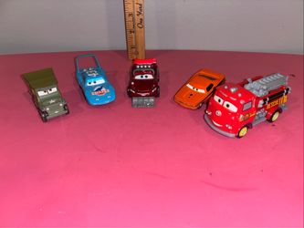 Set Of 5 DISNEY PIXAR CARS :RACE & RESCUE Red, McQueen, Sarge, Strip, Snot Rod