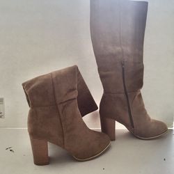 Boots Women Tan Suede. 