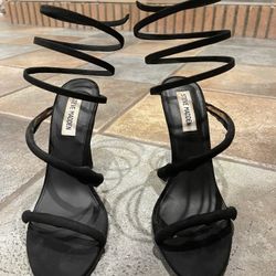 Black Suede Wrap Steve Madden Heels