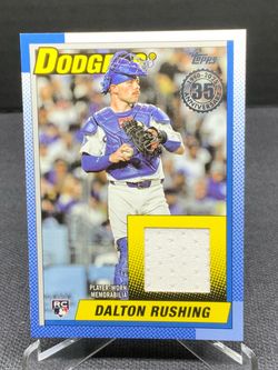 2025 Topps Update 1990 Relic Card Dalton Rushing RC Los Angeles Dodgers