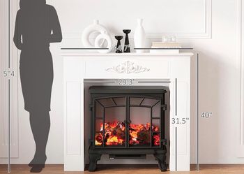 BRAND NEW IN BOX Modern Fireplace Mantel Freestanding with Leg 44.7" W x 40" H White