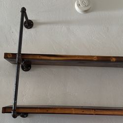 Industrial Pipe Wall Shelves 