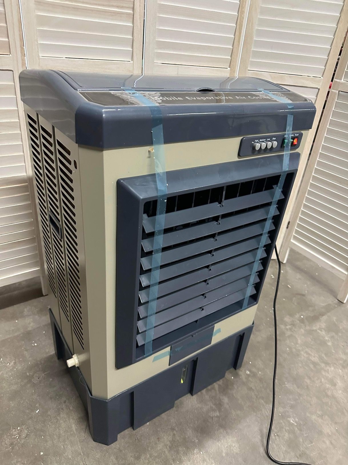 Evaporative Air Cooler, Mountman Portable Swamp Cooler, 10.6 Gal Tank, Wide Oscillation, 41" Water Cooling Fan for Indoor and Outdoor Patio, Porch, Ya