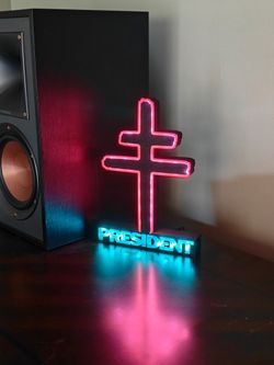 PRESIDENT metal band 3D logo illuminated sign