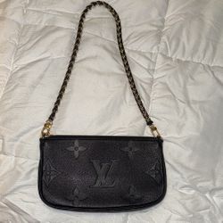 Louis Vuitton Black Empreinte Leather Monogram Pouchette Shoulder Bag