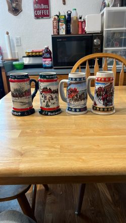 Collectors Budweiser Christmas Mugs