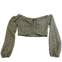 Cute Off The Shoulder Floral Top- MEDIUM