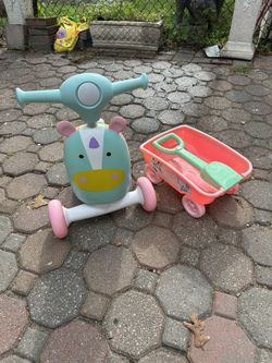 🛴 Toddler Ride-On Scooter + Wagon with Shovel 🛴