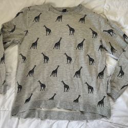 Forever 21 Women’s Giraffe Sweatshirt Black & Grey Size Small S