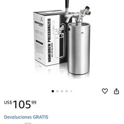 TMCRAFT Mini granelero de barril de 128 onzas, sistema de barril de acero inoxidable presurizado con regulador de CO2 actualizado que se mantiene fres