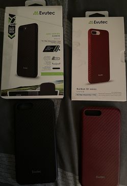 Evutec iPhone 8 plus 7 Plus 6s Plus 6 Plus Carbon Fiber Phone Cases (3) Red And Black