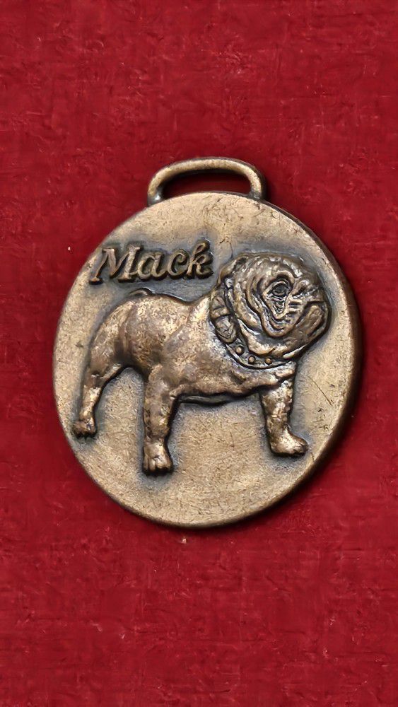 Vintage Pocket Watch Fob Mack Trucks Bull Dog Logo Advertising