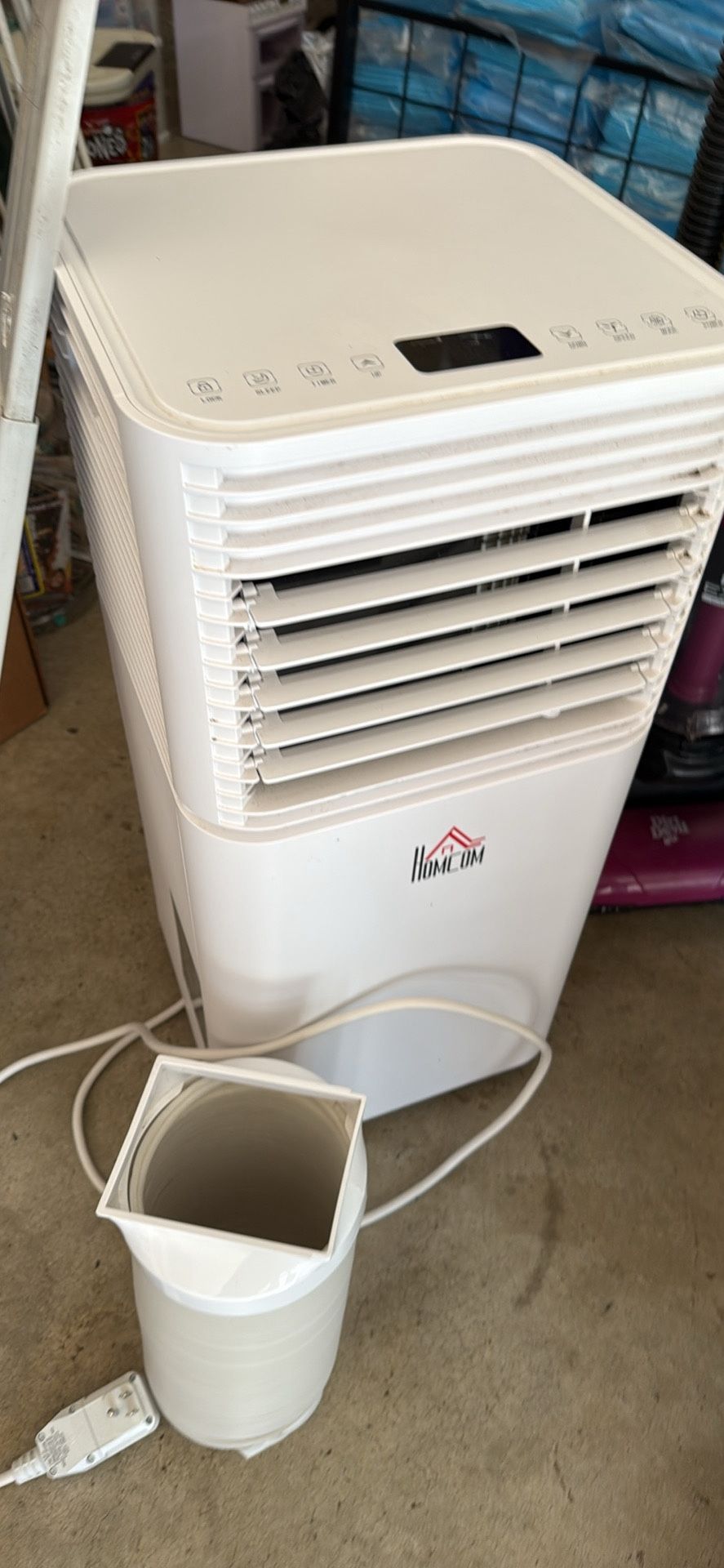 Used HOMCOM 8000 BTU Mobile Air Conditioner for Cooling and Dehumidifying, Remote Control, 24H Timer, LED Display, White