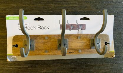 3 Hook Hanging Rack 12” long New