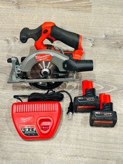 Milwaukee m12 fuel circler-saw with 6.0 & 4.0 batteries an charger $170 firm pick up only