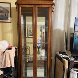 Elegant Wood Curio / China Cabinet – 79” Tall