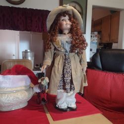 Porcelain German Doll $25