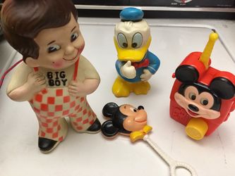 Vintage Big Boy, Donald Duck, & Mickey Mouse toys