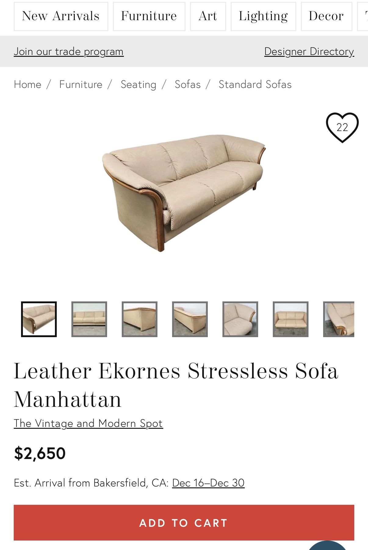 Leather Ekornes Manhattan Sofa
