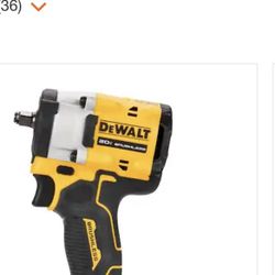 DeWalt Atomic 20 Volt Max Cordless Brushless3/8in Impact Wrench (tool only)