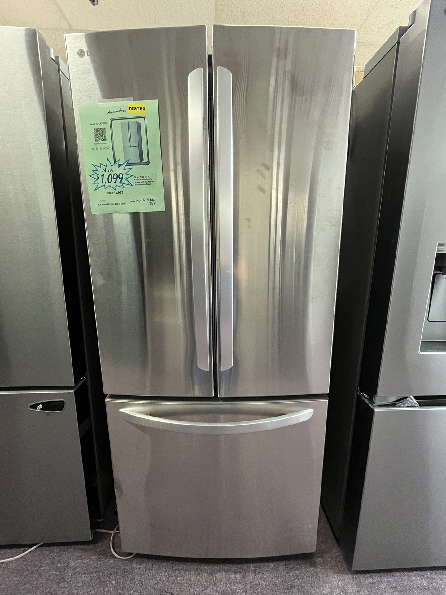 LG 30’ Wide French Door Refrigerator Stainless Steel Free Delivery