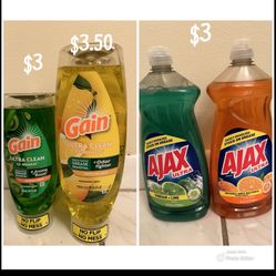Gain And Ajax Dish Washing Liquid $3