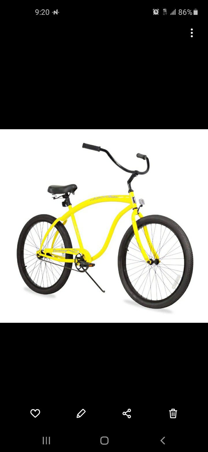 Yellow bike cruiser