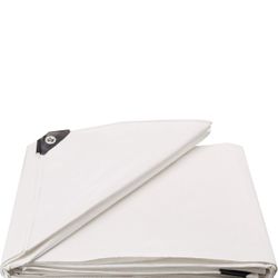  12'x16' White Tarp Waterproof 7.5 mil Medium Duty All Purpose Poly Tarps Cover Waterproof,Snow Proof UV Protection,Rip and Tear Proof,Poly Tarpaulin