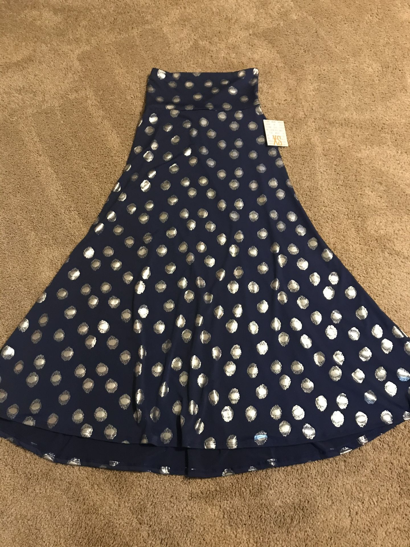 NWT! LuLaRoe Blue and Silver Maxi Dress, XS