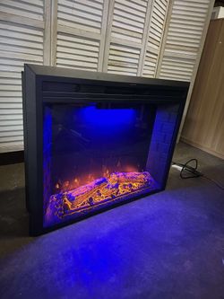 36'' Electric Fireplace Inserts, Recessed & Built in Wall Electric Fireplace Heater with Fire Crackling Sound, Adjustable Top Light & Flame Speed, Ove