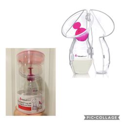 Silicone Breastfeeding Manual Breast Pump Milk Saver Suction. New 2020 All-in-1 with Pump Capsule, Pump Stand, Pump Strap, Stopper. BPA Free.