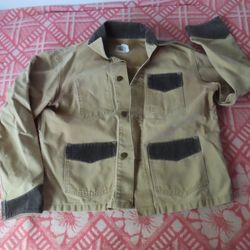 Vintage Carhartt J255 Brown Unlined Canvas Chore Brush Jacket Made in USA