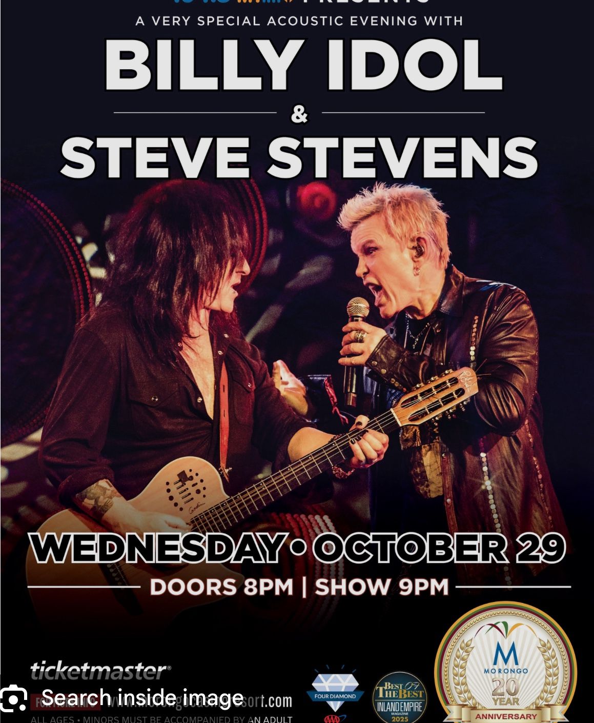 Billy Idol and Steve Stevens at Morongo Casino Resort & Spa!