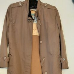 Vintage Ladies Misty Harbor Taupe Raincoat 6 P.