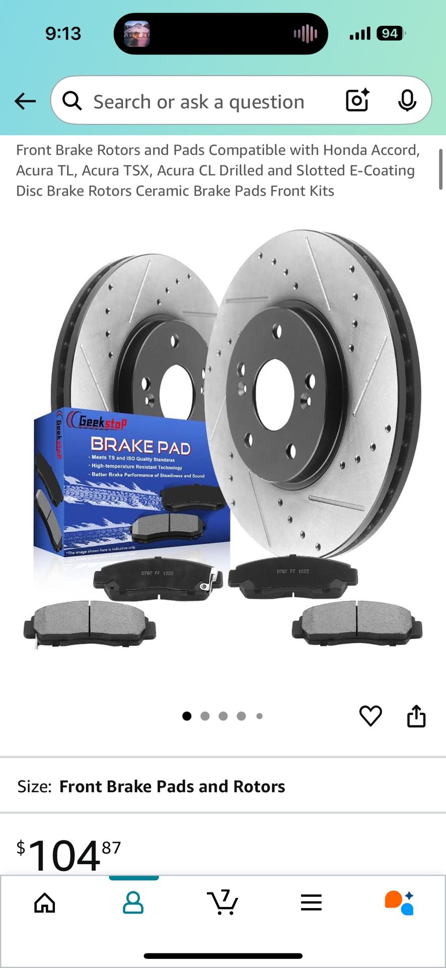 Brand New Front Brake Rotors & Pads