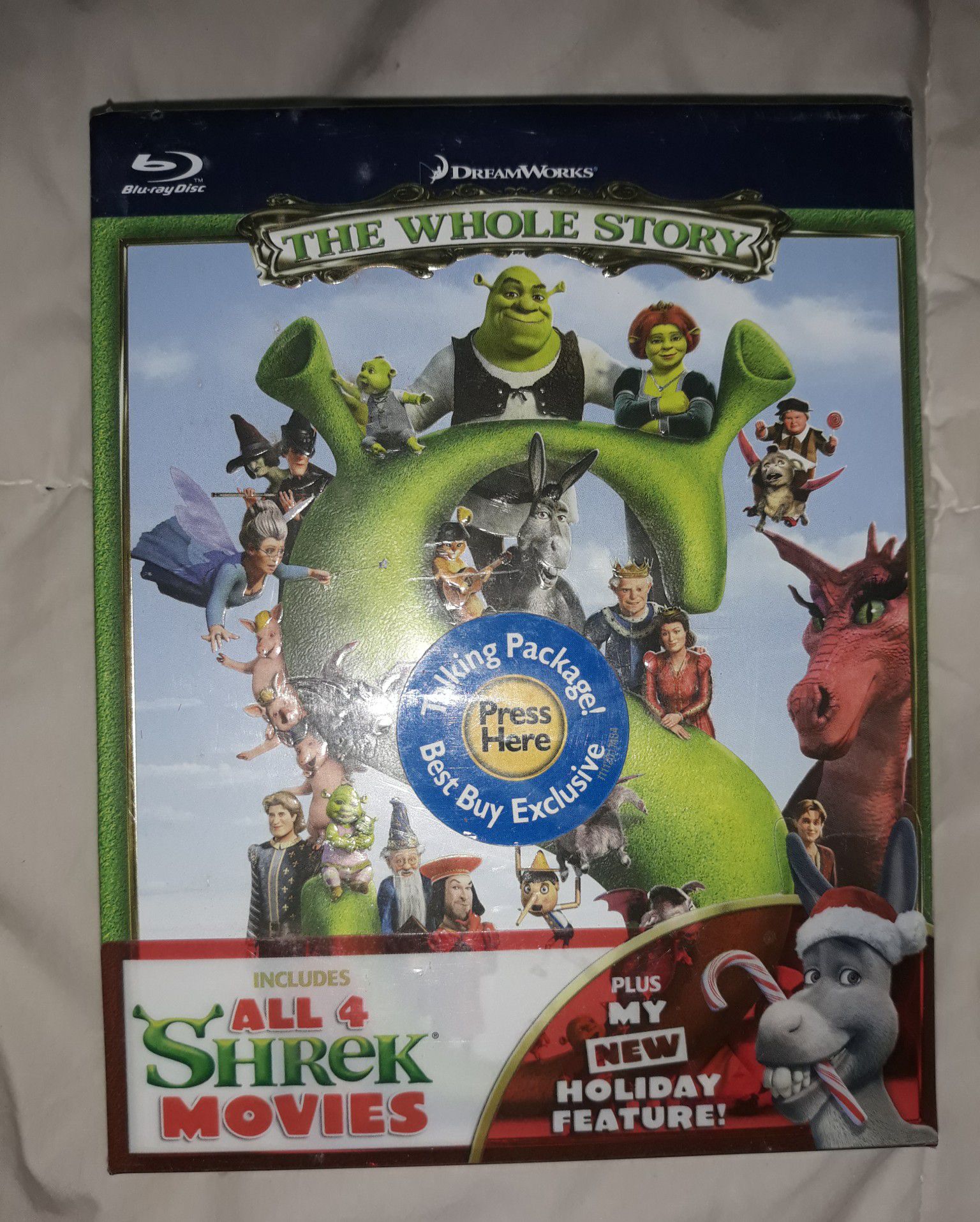 Brand new sealed SHREK BOX SET Christmas feature included for holidays. Great for whole family for Christmas cheer!