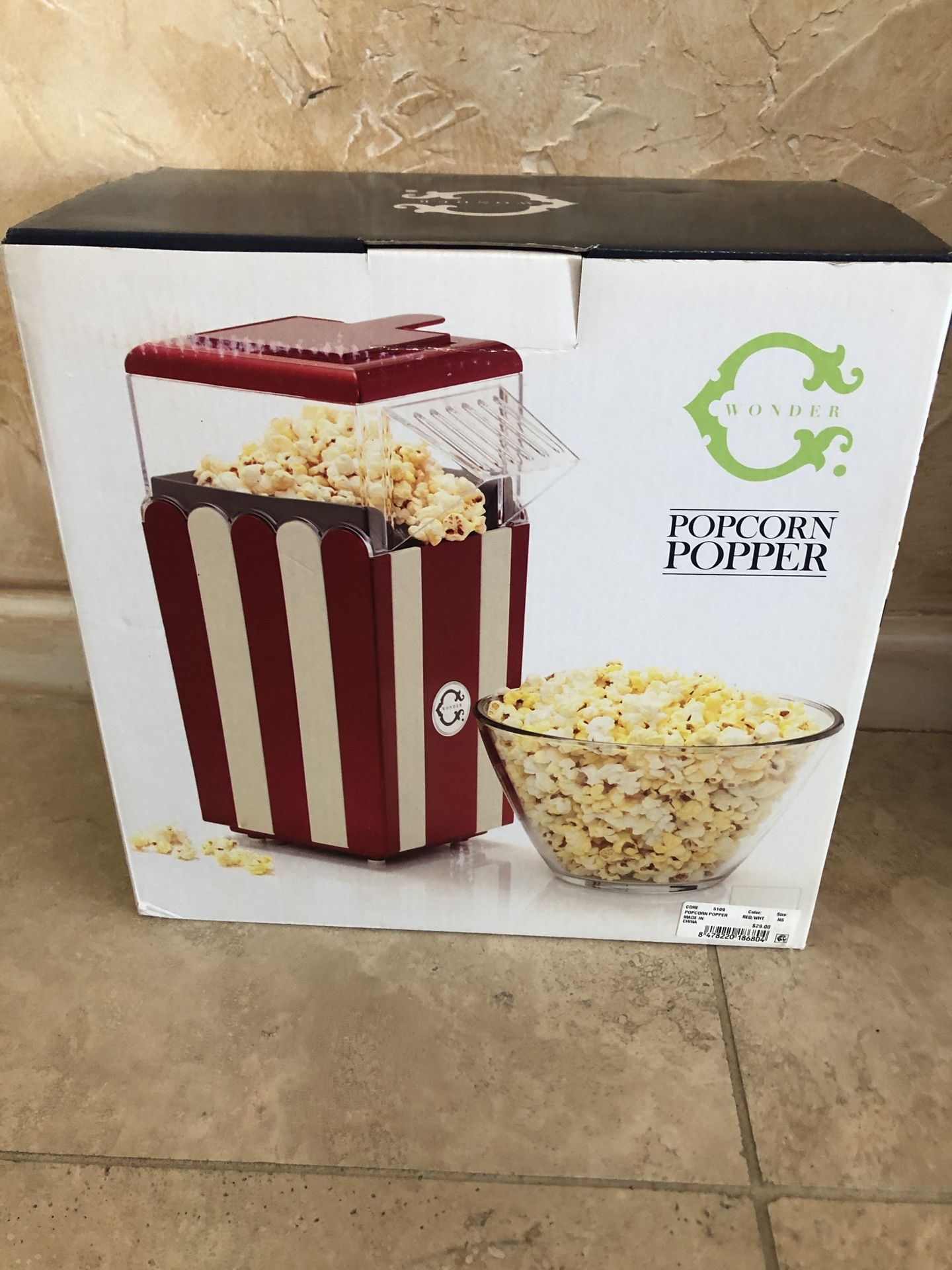 Popcorn popper with vintage look