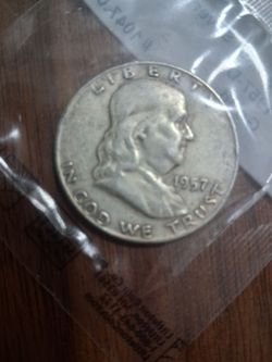 1957-D Silver Franklin half Dollar