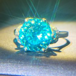 5ct Round Cut Crown Created Diamonds Ring/ Platinum PT950 FN /sparkle ring